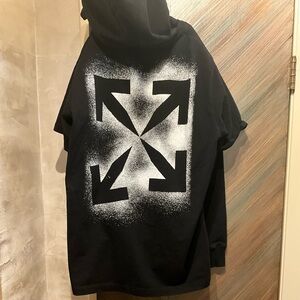 Off-White Black Layered Hoodie-Unique Double-Layer Design-iconic arrow